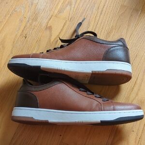 Tommy Hilfiger Brown Leather Sneakers with White Sole